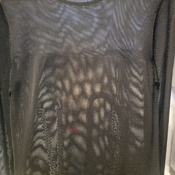 Black Mesh Sexy Dress just right above the knee on me 5'8".  Hangs very nice - Picture 3 of 5